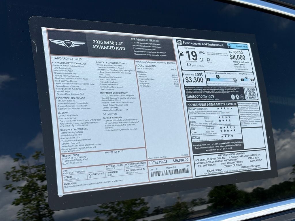 2026 Genesis GV80 3.5T Prestige